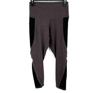 EVCR Evolution And Creation Crop Leggings Womens Small Heather Purple Black